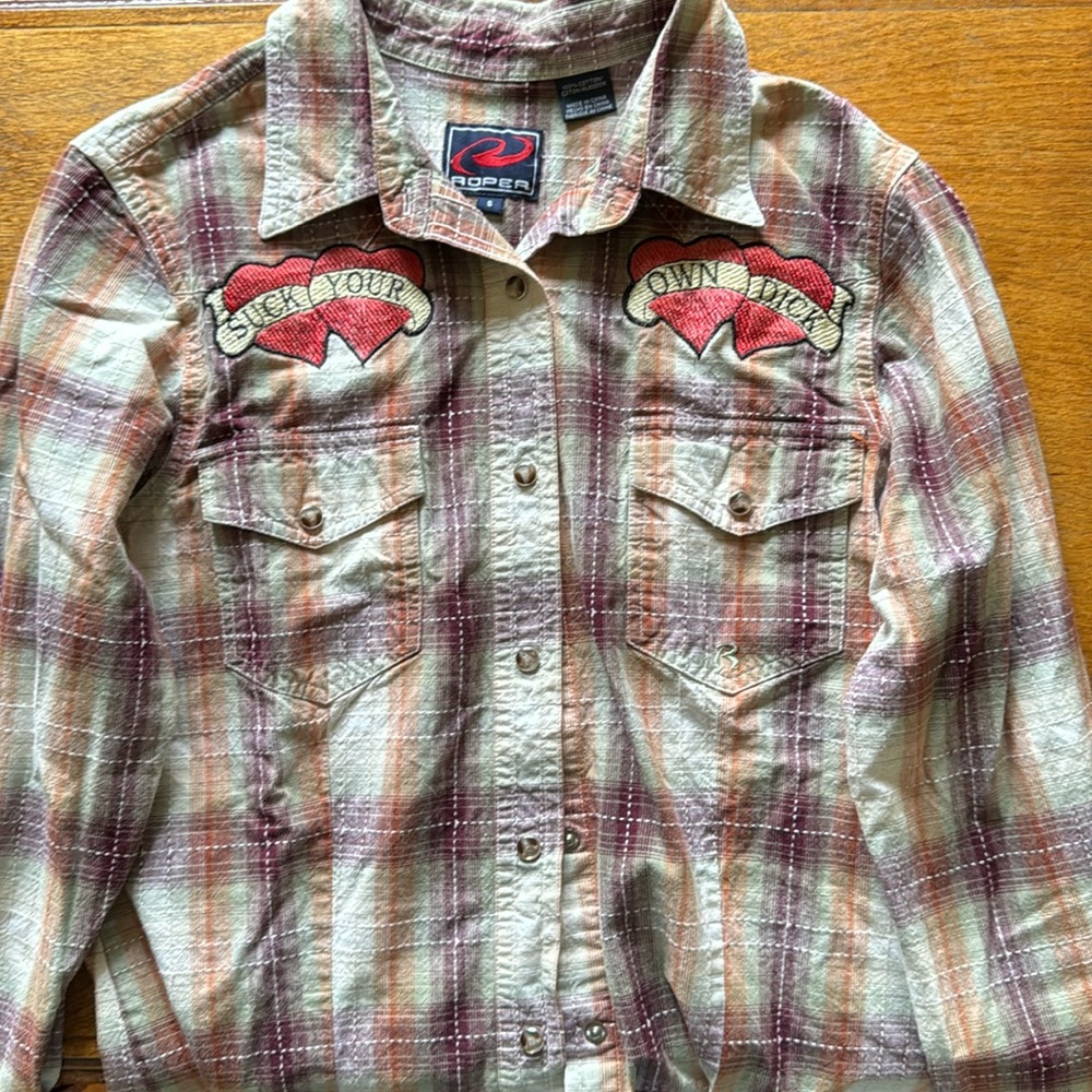 Western shirt with expletive message